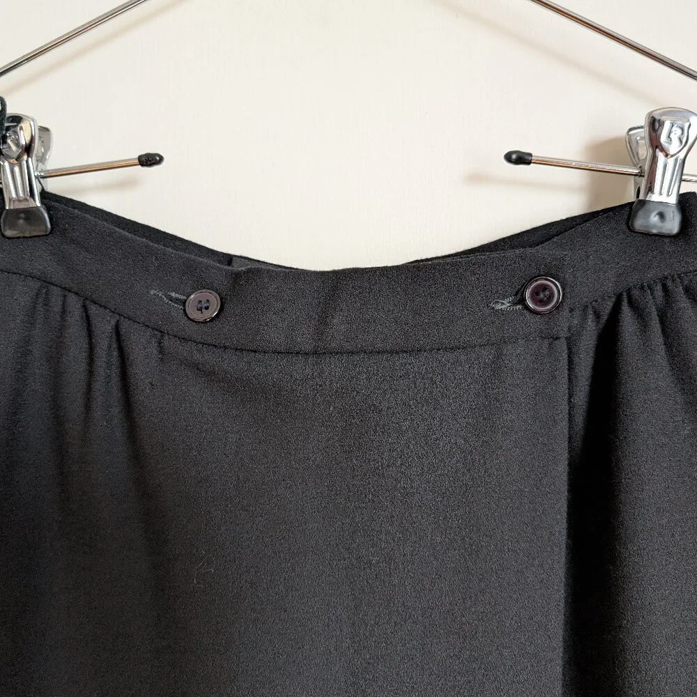 VTG Adolfo Sport wool crepe black skirt - Picture 3 of 17